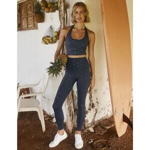 Beyond Yoga Plus Size Midi Legging in Navy Happy Face Size 4X EUC